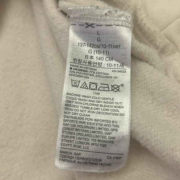 GapKids Rainbow Stripe Sweatshirt GUC sz L (10) SOFT CUTE Cream Ivory - Picture 15 of 17
